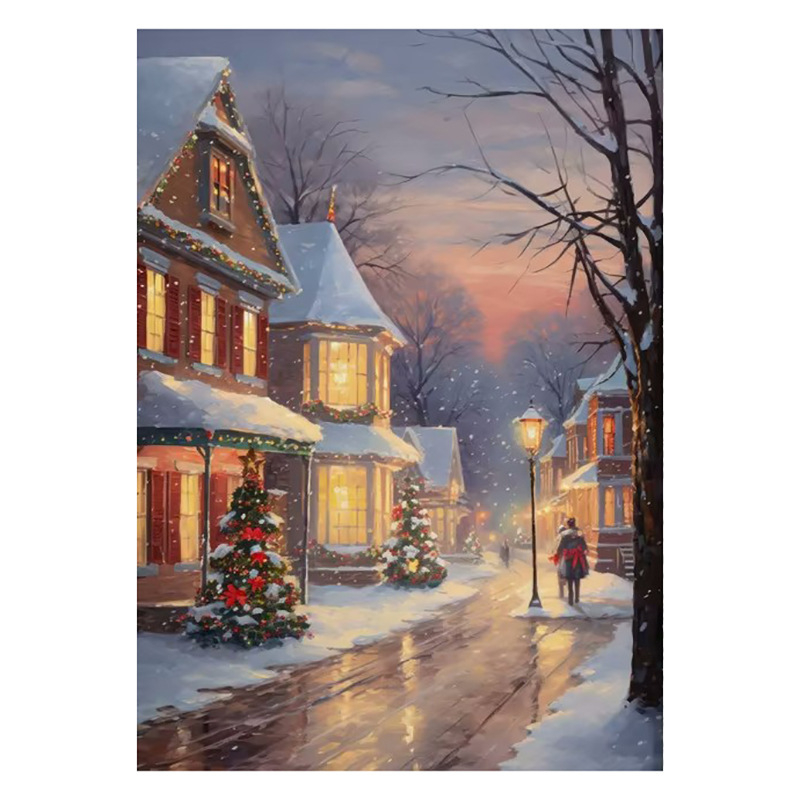 Vintage talvine jõuluvana piiriülene kuummüük Ameerika plekkmaali kunstiteos koduplakat jõulude dekoratiivmaaling