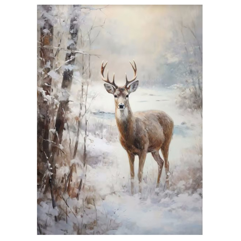 Vintage talvine jõuluvana piiriülene kuummüük Ameerika plekkmaali kunstiteos koduplakat jõulude dekoratiivmaaling