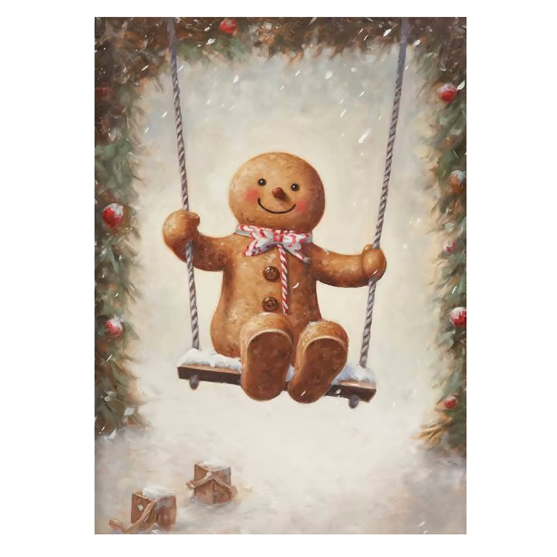 Vintage talvine jõuluvana piiriülene kuummüük Ameerika plekkmaali kunstiteos koduplakat jõulude dekoratiivmaaling