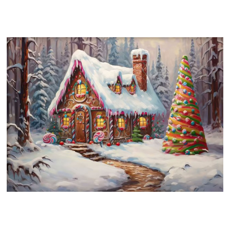 Vintage talvine jõuluvana piiriülene kuummüük Ameerika plekkmaali kunstiteos koduplakat jõulude dekoratiivmaaling