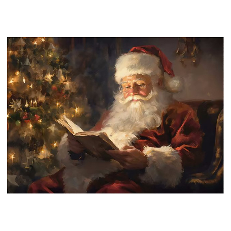 Vintage talvine jõuluvana piiriülene kuummüük Ameerika plekkmaali kunstiteos koduplakat jõulude dekoratiivmaaling