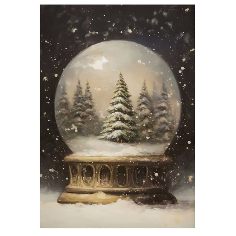 Vintage talvine jõuluvana piiriülene kuummüük Ameerika plekkmaali kunstiteos koduplakat jõulude dekoratiivmaaling