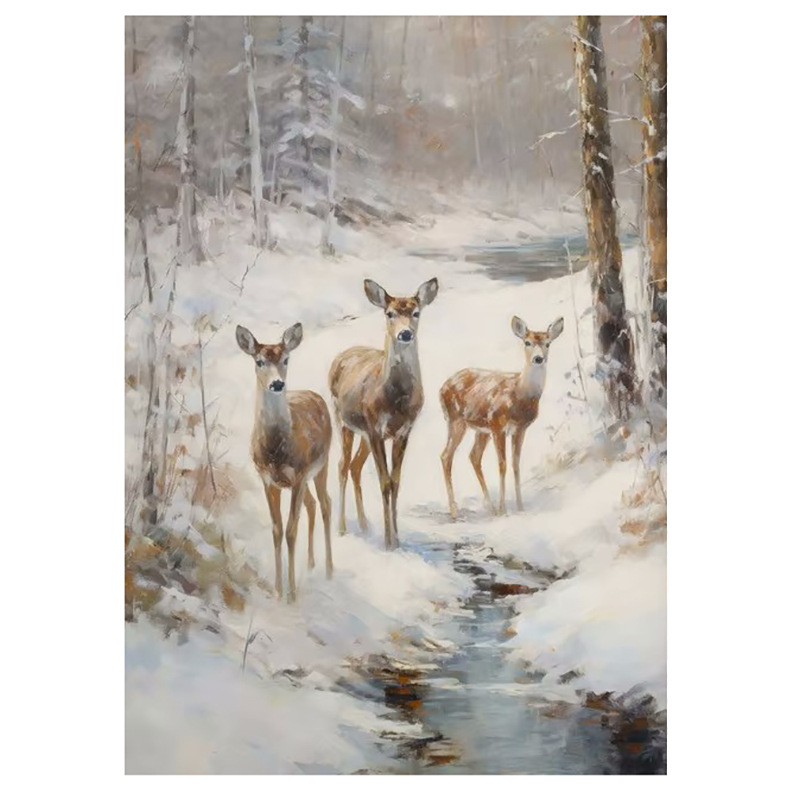 Vintage talvine jõuluvana piiriülene kuummüük Ameerika plekkmaali kunstiteos koduplakat jõulude dekoratiivmaaling