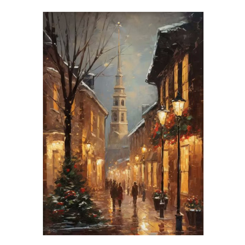 Vintage talvine jõuluvana piiriülene kuummüük Ameerika plekkmaali kunstiteos koduplakat jõulude dekoratiivmaaling