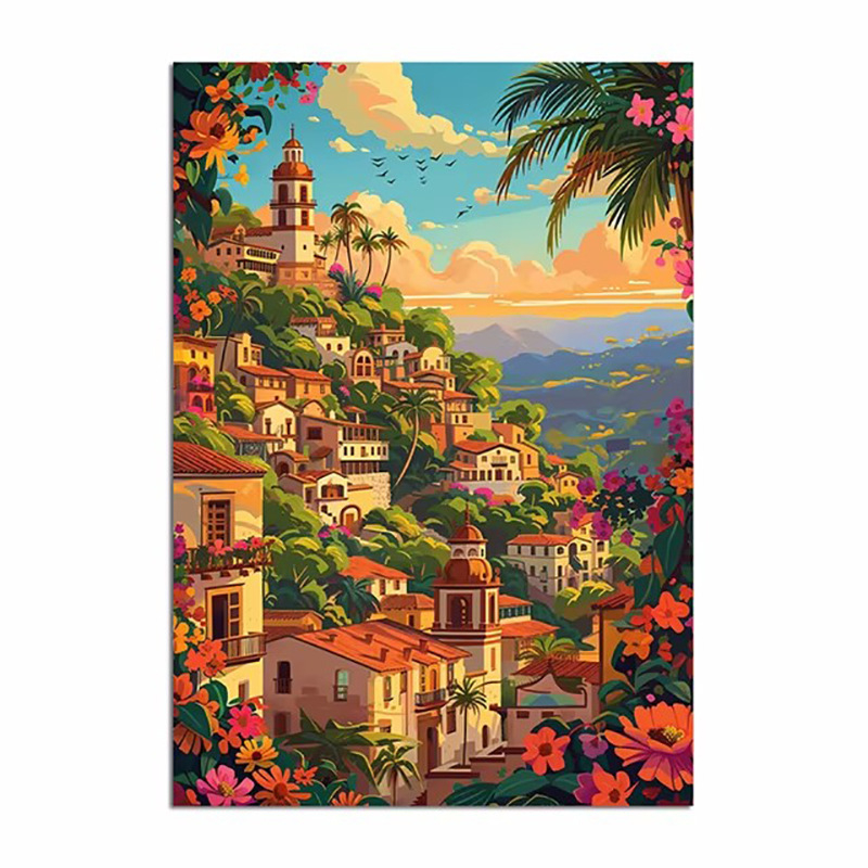 Vintage talvine jõuluvana piiriülene kuummüük Ameerika plekkmaali kunstiteos koduplakat jõulude dekoratiivmaaling