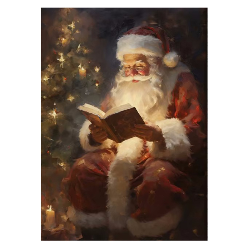 Vintage talvine jõuluvana piiriülene kuummüük Ameerika plekkmaali kunstiteos koduplakat jõulude dekoratiivmaaling