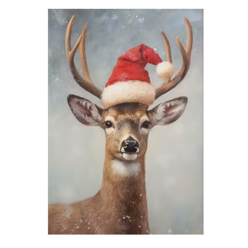 Vintage talvine jõuluvana piiriülene kuummüük Ameerika plekkmaali kunstiteos koduplakat jõulude dekoratiivmaaling