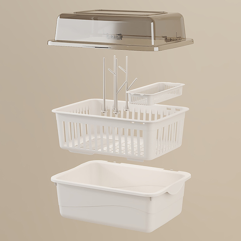 Kūdikių buteliukų laikymo dėžutė, kūdikių reikmenys, dulkėms atsparus drenažo stovas su dangčiu, kūdikių stalo reikmenys, žaislai, naujagimių maisto papildų laikymo dėžutė