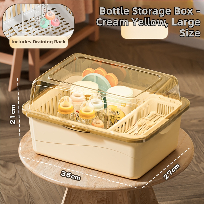 Kūdikių buteliukų laikymo dėžutė, kūdikių reikmenys, dulkėms atsparus drenažo stovas su dangčiu, kūdikių stalo reikmenys, žaislai, naujagimių maisto papildų laikymo dėžutė