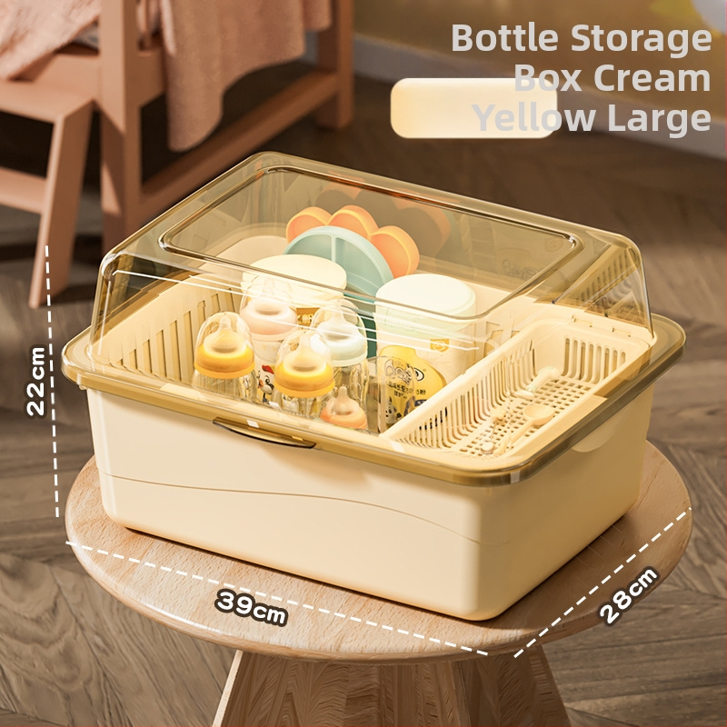 Kūdikių buteliukų laikymo dėžutė, kūdikių reikmenys, dulkėms atsparus drenažo stovas su dangčiu, kūdikių stalo reikmenys, žaislai, naujagimių maisto papildų laikymo dėžutė