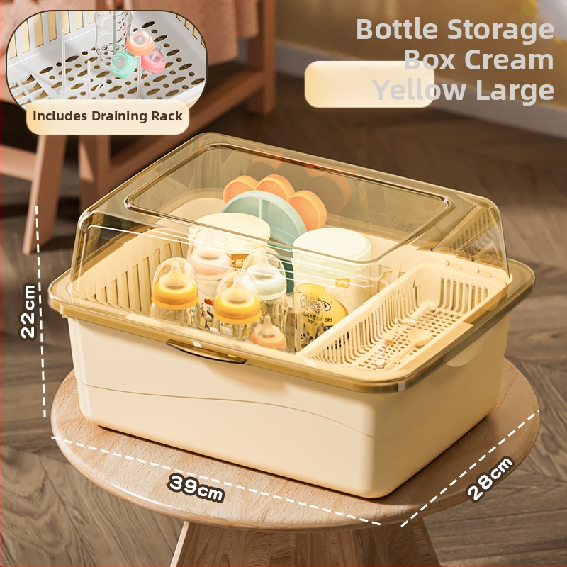 Kūdikių buteliukų laikymo dėžutė, kūdikių reikmenys, dulkėms atsparus drenažo stovas su dangčiu, kūdikių stalo reikmenys, žaislai, naujagimių maisto papildų laikymo dėžutė