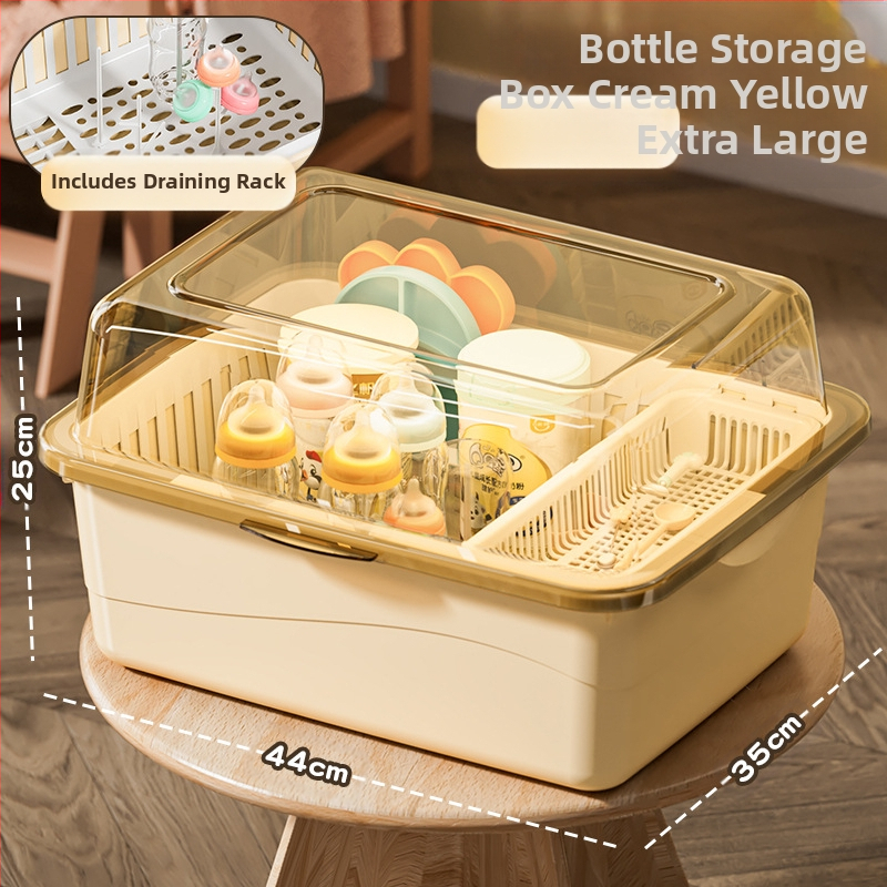 Kūdikių buteliukų laikymo dėžutė, kūdikių reikmenys, dulkėms atsparus drenažo stovas su dangčiu, kūdikių stalo reikmenys, žaislai, naujagimių maisto papildų laikymo dėžutė