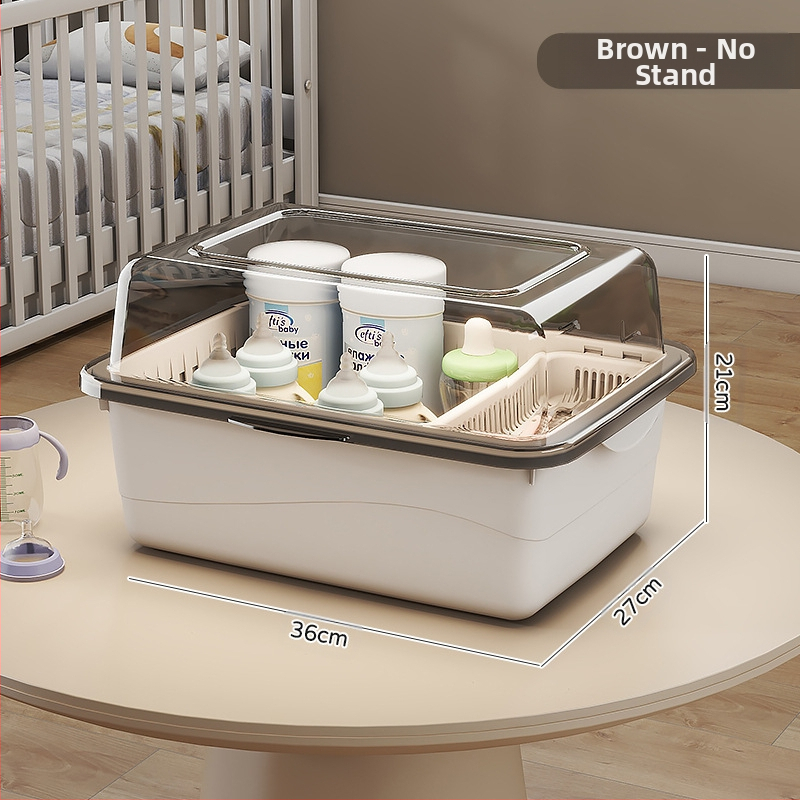 Kūdikių buteliukų laikymo dėžutė, kūdikių reikmenys, dulkėms atsparus drenažo stovas su dangčiu, kūdikių stalo reikmenys, žaislai, naujagimių maisto papildų laikymo dėžutė