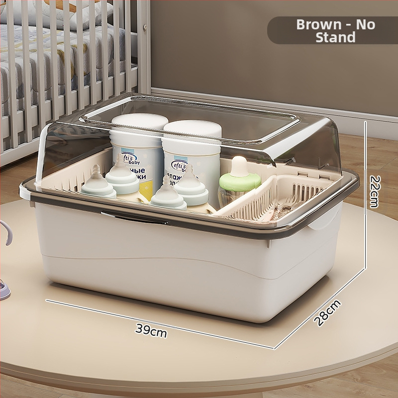 Kūdikių buteliukų laikymo dėžutė, kūdikių reikmenys, dulkėms atsparus drenažo stovas su dangčiu, kūdikių stalo reikmenys, žaislai, naujagimių maisto papildų laikymo dėžutė