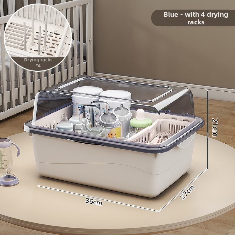 Kūdikių buteliukų laikymo dėžutė, kūdikių reikmenys, dulkėms atsparus drenažo stovas su dangčiu, kūdikių stalo reikmenys, žaislai, naujagimių maisto papildų laikymo dėžutė
