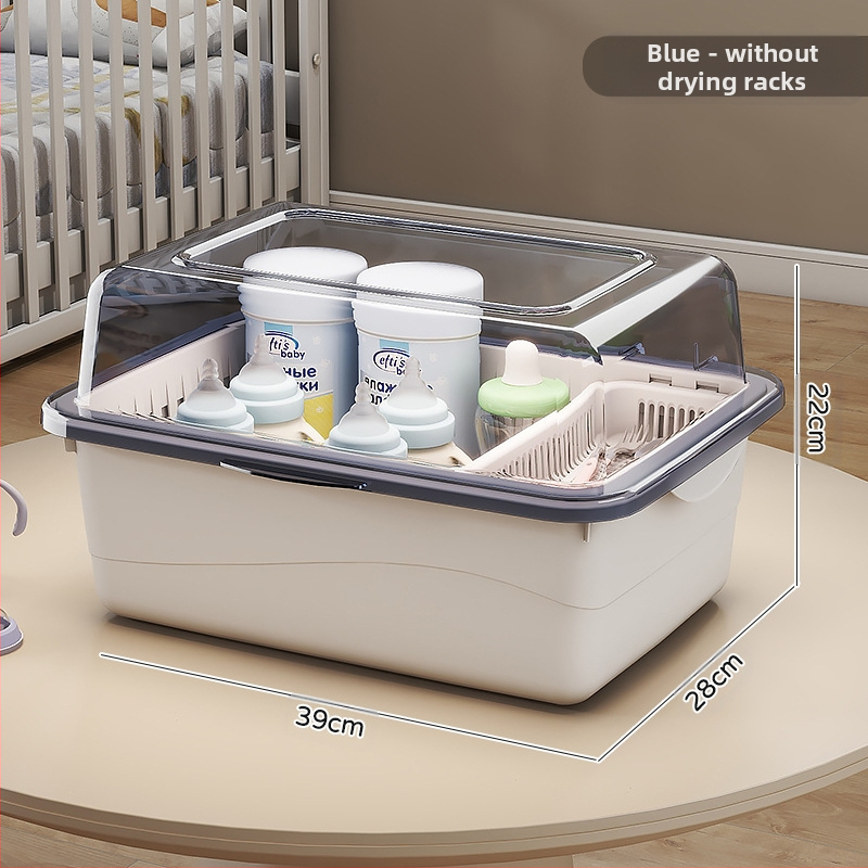 Kūdikių buteliukų laikymo dėžutė, kūdikių reikmenys, dulkėms atsparus drenažo stovas su dangčiu, kūdikių stalo reikmenys, žaislai, naujagimių maisto papildų laikymo dėžutė