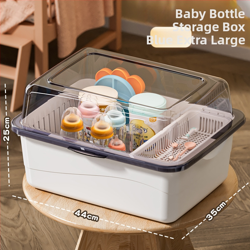 Kūdikių buteliukų laikymo dėžutė, kūdikių reikmenys, dulkėms atsparus drenažo stovas su dangčiu, kūdikių stalo reikmenys, žaislai, naujagimių maisto papildų laikymo dėžutė