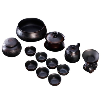 Μωβ κεραμικό σετ τσαγιού kung fu κοστούμι ρετρό οικιακό απλό κάλυμμα τσαγιέρας μπολ σετ τσαγιού αξεσουάρ δώρο χειρός υψηλής αξίας χρώματος
