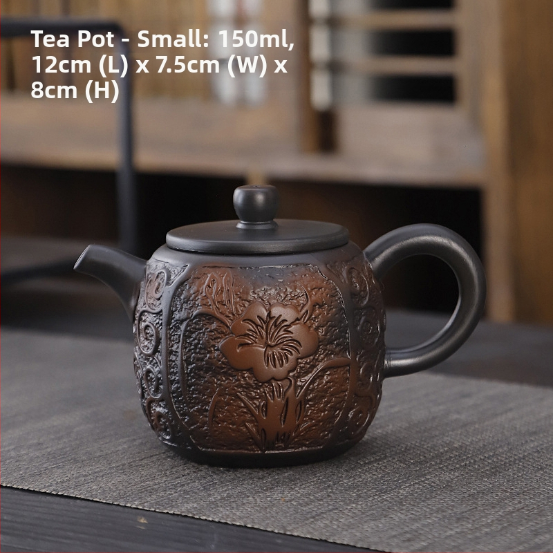 Lila kerámia kung fu teáskészlet öltöny retro háztartási egyszerű teáskanna fedél tál teáskészlet kiegészítők magas színű, értékű kézzel készített ajándék