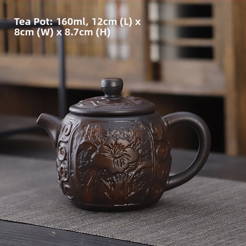 Lila kerámia kung fu teáskészlet öltöny retro háztartási egyszerű teáskanna fedél tál teáskészlet kiegészítők magas színű, értékű kézzel készített ajándék