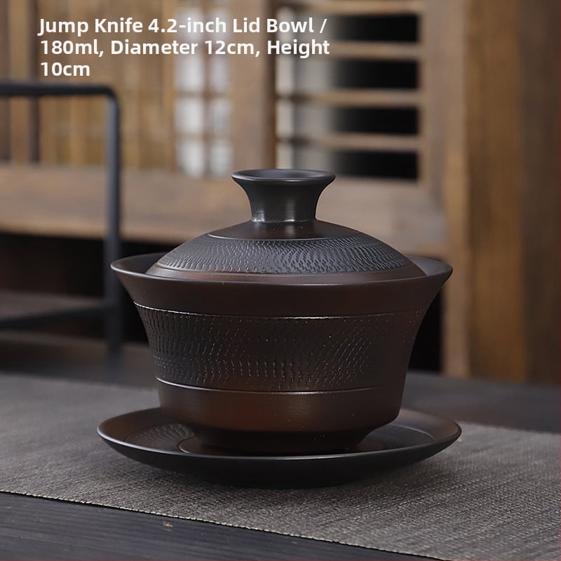 Lila kerámia kung fu teáskészlet öltöny retro háztartási egyszerű teáskanna fedél tál teáskészlet kiegészítők magas színű, értékű kézzel készített ajándék