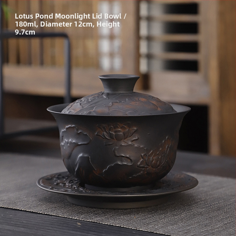 Lila kerámia kung fu teáskészlet öltöny retro háztartási egyszerű teáskanna fedél tál teáskészlet kiegészítők magas színű, értékű kézzel készített ajándék