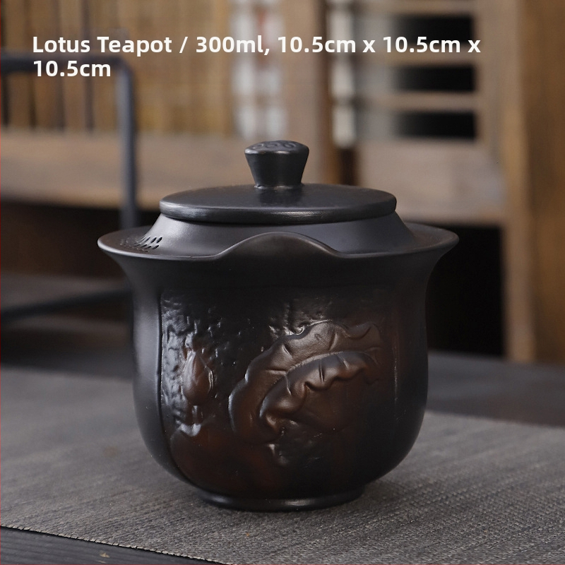 Lila kerámia kung fu teáskészlet öltöny retro háztartási egyszerű teáskanna fedél tál teáskészlet kiegészítők magas színű, értékű kézzel készített ajándék