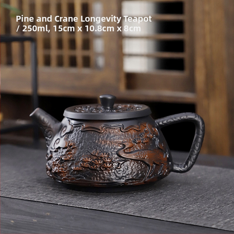 Lila kerámia kung fu teáskészlet öltöny retro háztartási egyszerű teáskanna fedél tál teáskészlet kiegészítők magas színű, értékű kézzel készített ajándék