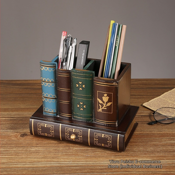 Loominguline retro pliiatsi Conneri kaunistused kerge luksuslik lauaarvuti Ameerika stiilis laud laste õppelaua hoiukarbi kingitus