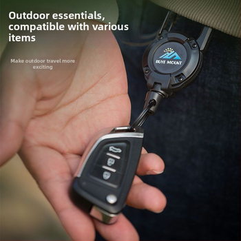 Тактическа прибираща се катарама за къмпинг на открито, стоманено телено въже, многофункционален ключодържател, къмпинг, отскок, прибиращо се въже против загуба