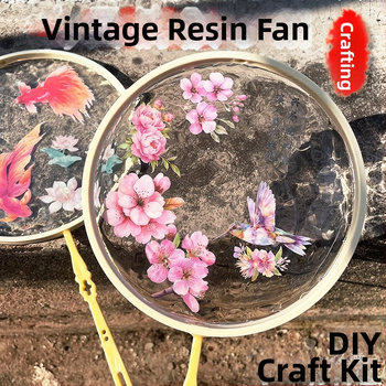 Κόλλα ανεμιστήρα καλούπι καλοκαιρινό ανεμιστήρα νερού koi χειροποίητο DIY αρχαίο στυλ δυναστεία Χαν στηρίγματα σκοποβολής ρέον νερό διαφανές υλικό