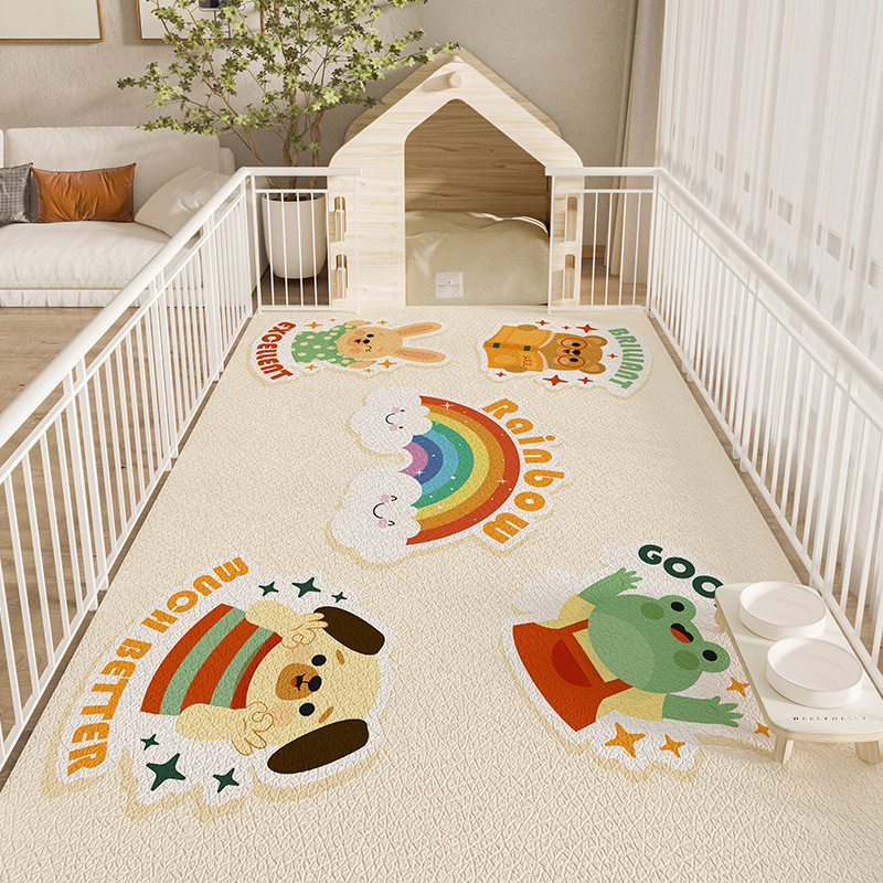 Naminių gyvūnėlių grindų kilimėlis, vandeniui atsparus, šlapimą slopinantis PVC šunų tvoros kilimėlis, šunų kačių maisto kilimėlis, neslystantis šunų narvo kilimėlis