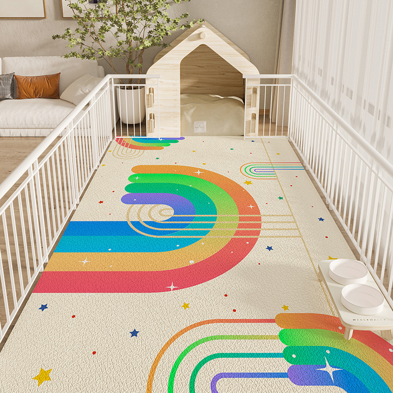 Naminių gyvūnėlių grindų kilimėlis, vandeniui atsparus, šlapimą slopinantis PVC šunų tvoros kilimėlis, šunų kačių maisto kilimėlis, neslystantis šunų narvo kilimėlis