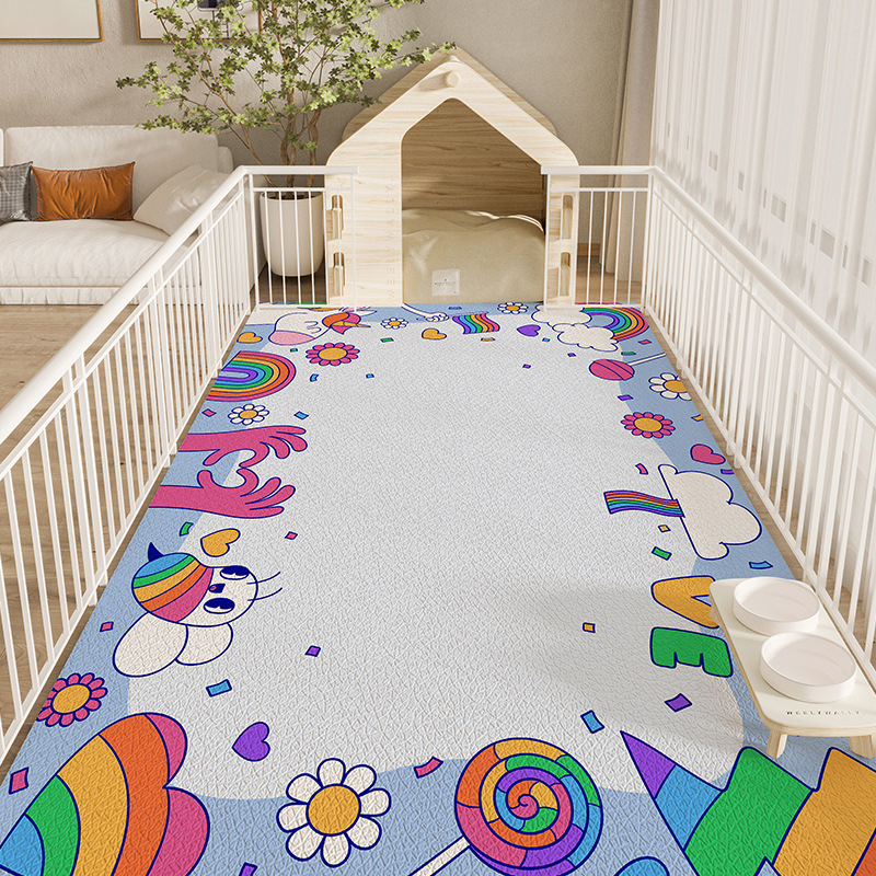 Naminių gyvūnėlių grindų kilimėlis, vandeniui atsparus, šlapimą slopinantis PVC šunų tvoros kilimėlis, šunų kačių maisto kilimėlis, neslystantis šunų narvo kilimėlis