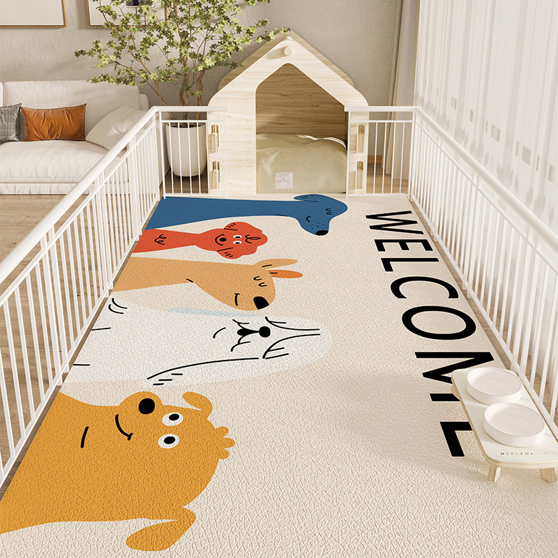 Naminių gyvūnėlių grindų kilimėlis, vandeniui atsparus, šlapimą slopinantis PVC šunų tvoros kilimėlis, šunų kačių maisto kilimėlis, neslystantis šunų narvo kilimėlis