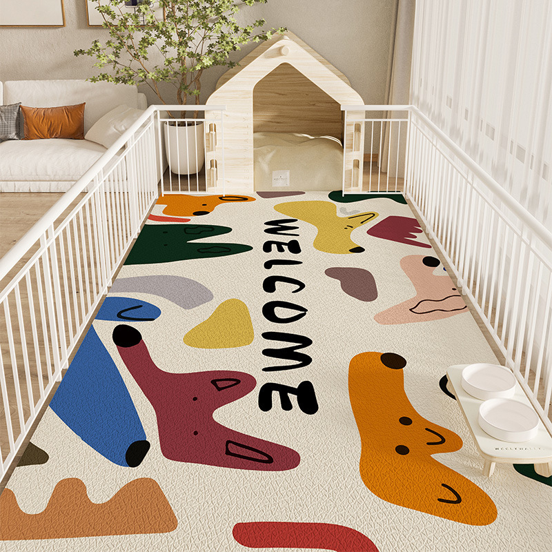 Naminių gyvūnėlių grindų kilimėlis, vandeniui atsparus, šlapimą slopinantis PVC šunų tvoros kilimėlis, šunų kačių maisto kilimėlis, neslystantis šunų narvo kilimėlis