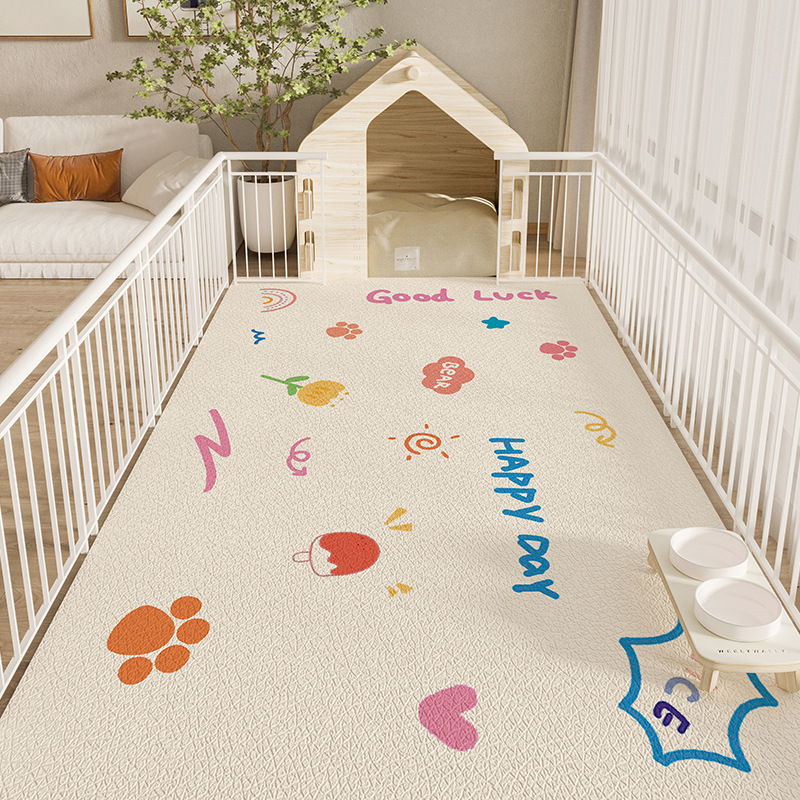 Naminių gyvūnėlių grindų kilimėlis, vandeniui atsparus, šlapimą slopinantis PVC šunų tvoros kilimėlis, šunų kačių maisto kilimėlis, neslystantis šunų narvo kilimėlis