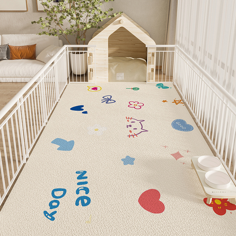 Naminių gyvūnėlių grindų kilimėlis, vandeniui atsparus, šlapimą slopinantis PVC šunų tvoros kilimėlis, šunų kačių maisto kilimėlis, neslystantis šunų narvo kilimėlis