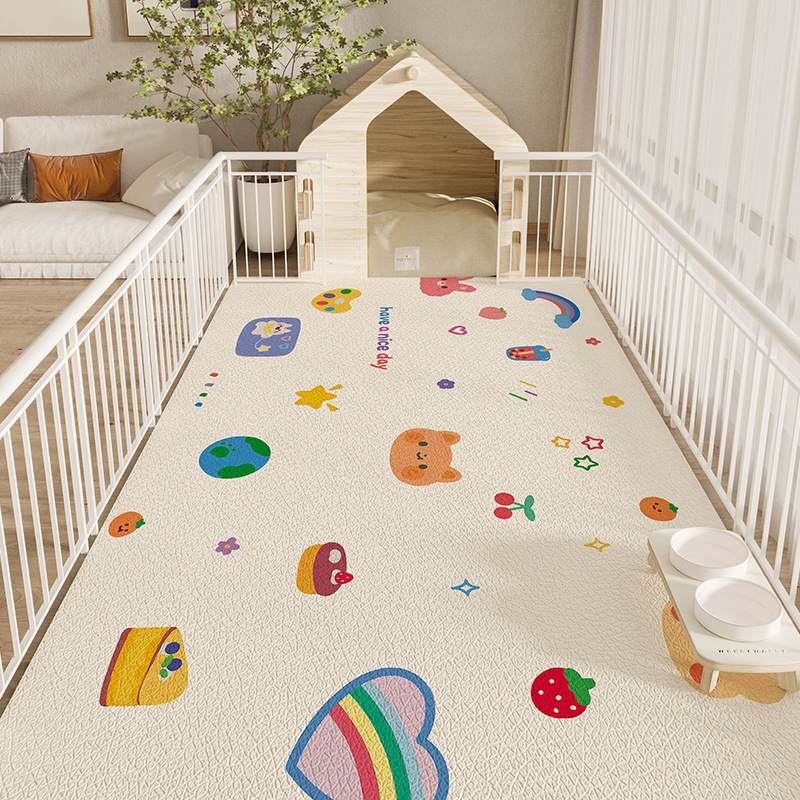 Naminių gyvūnėlių grindų kilimėlis, vandeniui atsparus, šlapimą slopinantis PVC šunų tvoros kilimėlis, šunų kačių maisto kilimėlis, neslystantis šunų narvo kilimėlis