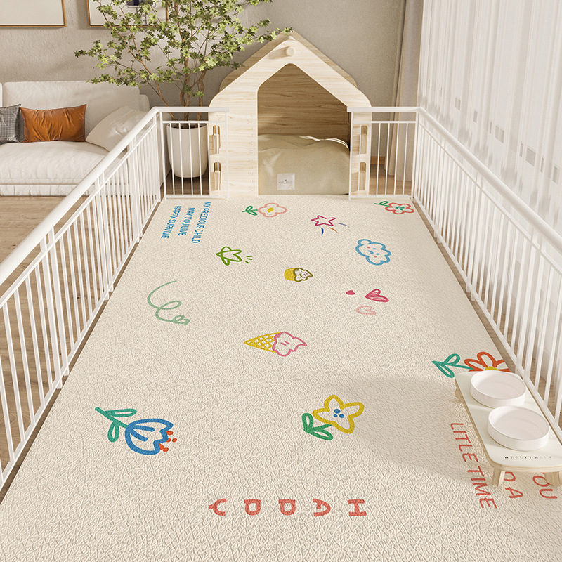 Naminių gyvūnėlių grindų kilimėlis, vandeniui atsparus, šlapimą slopinantis PVC šunų tvoros kilimėlis, šunų kačių maisto kilimėlis, neslystantis šunų narvo kilimėlis