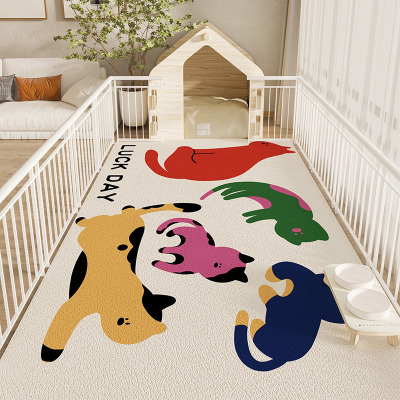 Naminių gyvūnėlių grindų kilimėlis, vandeniui atsparus, šlapimą slopinantis PVC šunų tvoros kilimėlis, šunų kačių maisto kilimėlis, neslystantis šunų narvo kilimėlis