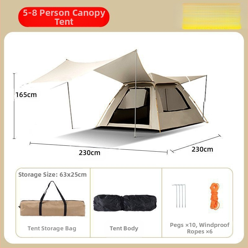 Gatava āra kempinga pilnībā automātiska ūdensnecaurlaidīga saules aizsardzība ātri atverama kempinga telts pret odiem pārnēsājama telts vairumtirdzniecībā