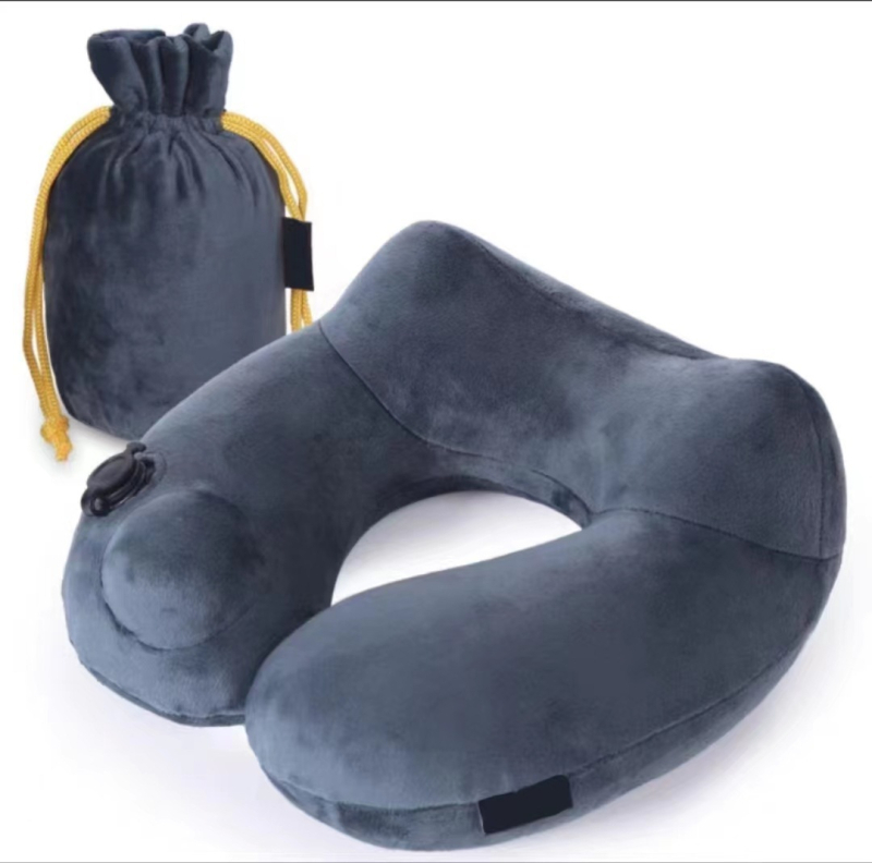 Felfújható U alakú párna, hordozható összecsukható nyakpárna utazáshoz, üzleti utakhoz, kempingezéshez, egyszerű és stílusos TPU sajtpárna, hordozható