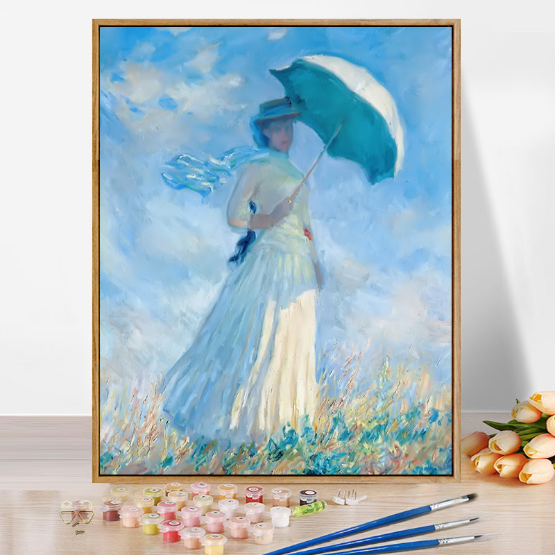 Moneti kuulus maal, vesiroos, päikesetõus, digitaalne õlimaal, isetegemine, käsitsi maalitud akrüülõlimaal, Van Goghi päevalill, piiriülene hulgimüük