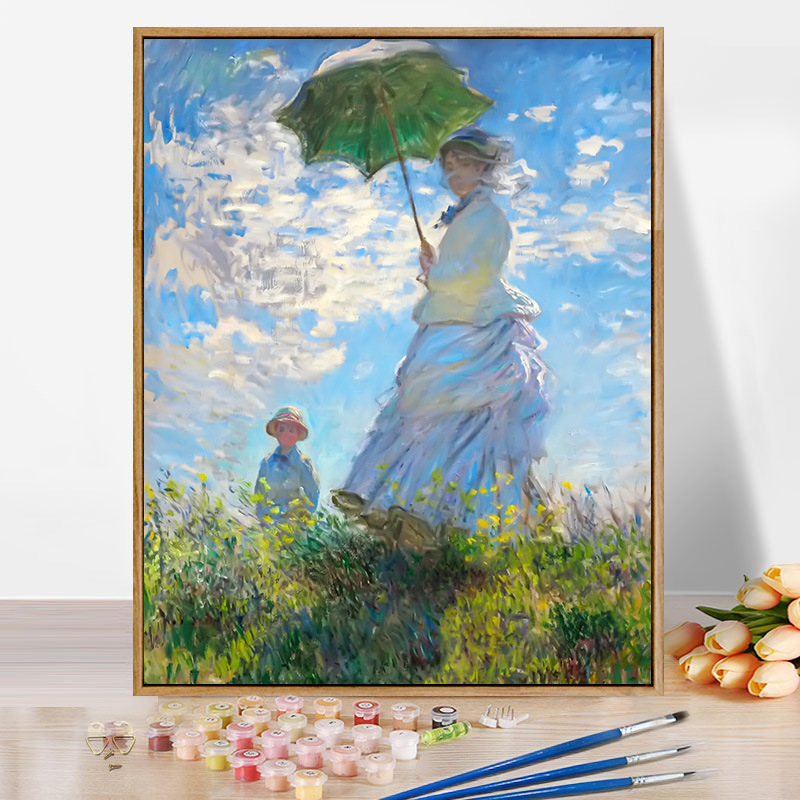 Moneti kuulus maal, vesiroos, päikesetõus, digitaalne õlimaal, isetegemine, käsitsi maalitud akrüülõlimaal, Van Goghi päevalill, piiriülene hulgimüük