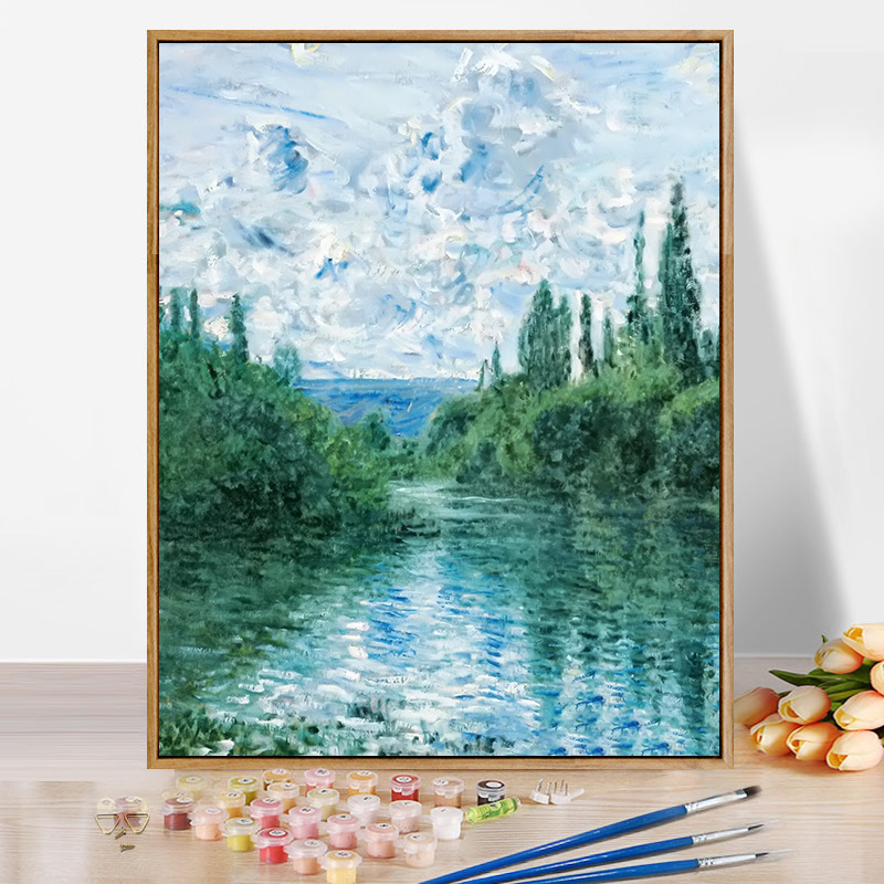 Moneti kuulus maal, vesiroos, päikesetõus, digitaalne õlimaal, isetegemine, käsitsi maalitud akrüülõlimaal, Van Goghi päevalill, piiriülene hulgimüük