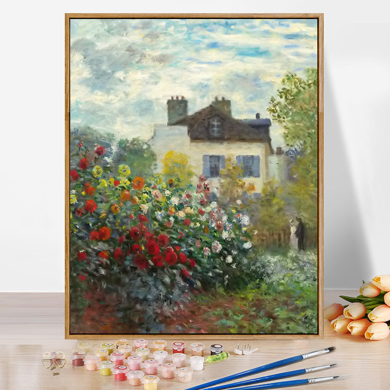 Moneti kuulus maal, vesiroos, päikesetõus, digitaalne õlimaal, isetegemine, käsitsi maalitud akrüülõlimaal, Van Goghi päevalill, piiriülene hulgimüük