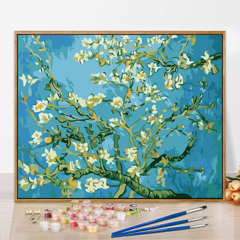 Moneti kuulus maal, vesiroos, päikesetõus, digitaalne õlimaal, isetegemine, käsitsi maalitud akrüülõlimaal, Van Goghi päevalill, piiriülene hulgimüük