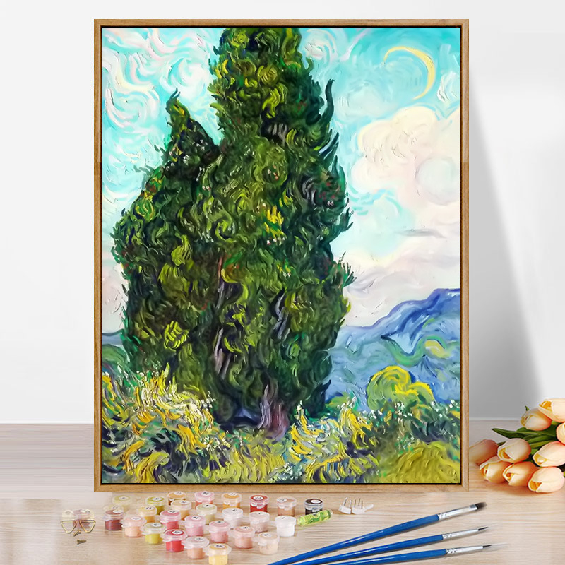 Moneti kuulus maal, vesiroos, päikesetõus, digitaalne õlimaal, isetegemine, käsitsi maalitud akrüülõlimaal, Van Goghi päevalill, piiriülene hulgimüük