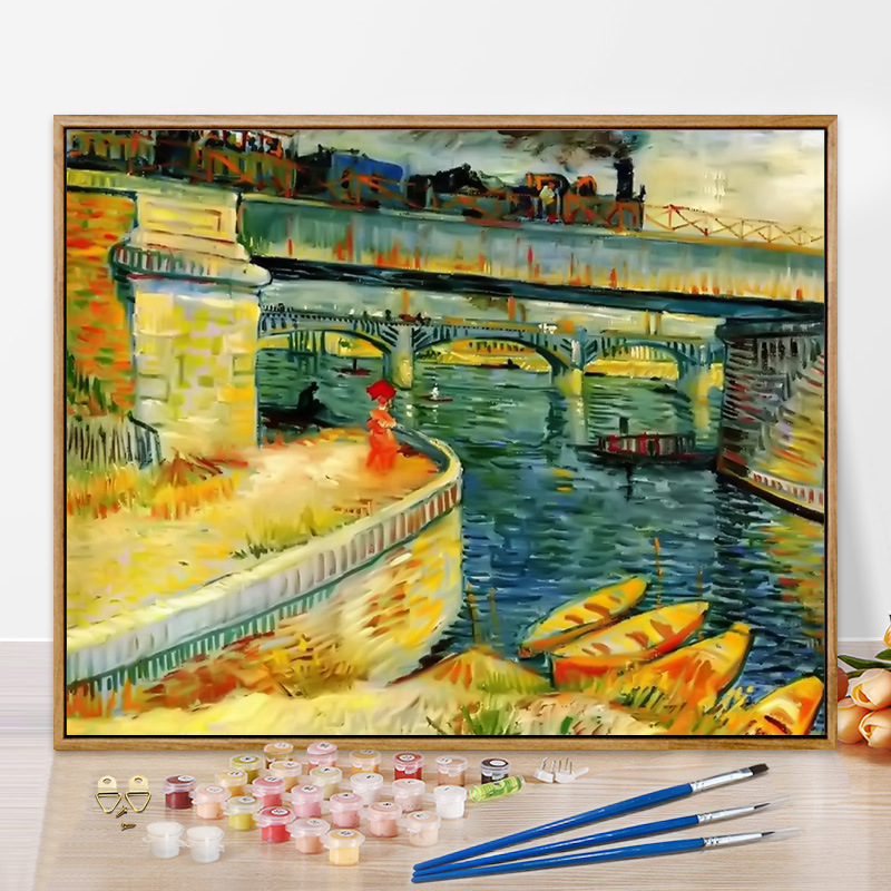 Moneti kuulus maal, vesiroos, päikesetõus, digitaalne õlimaal, isetegemine, käsitsi maalitud akrüülõlimaal, Van Goghi päevalill, piiriülene hulgimüük